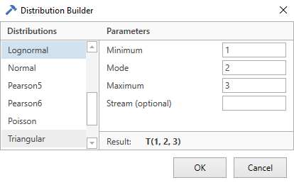 Distribution Builder dialog