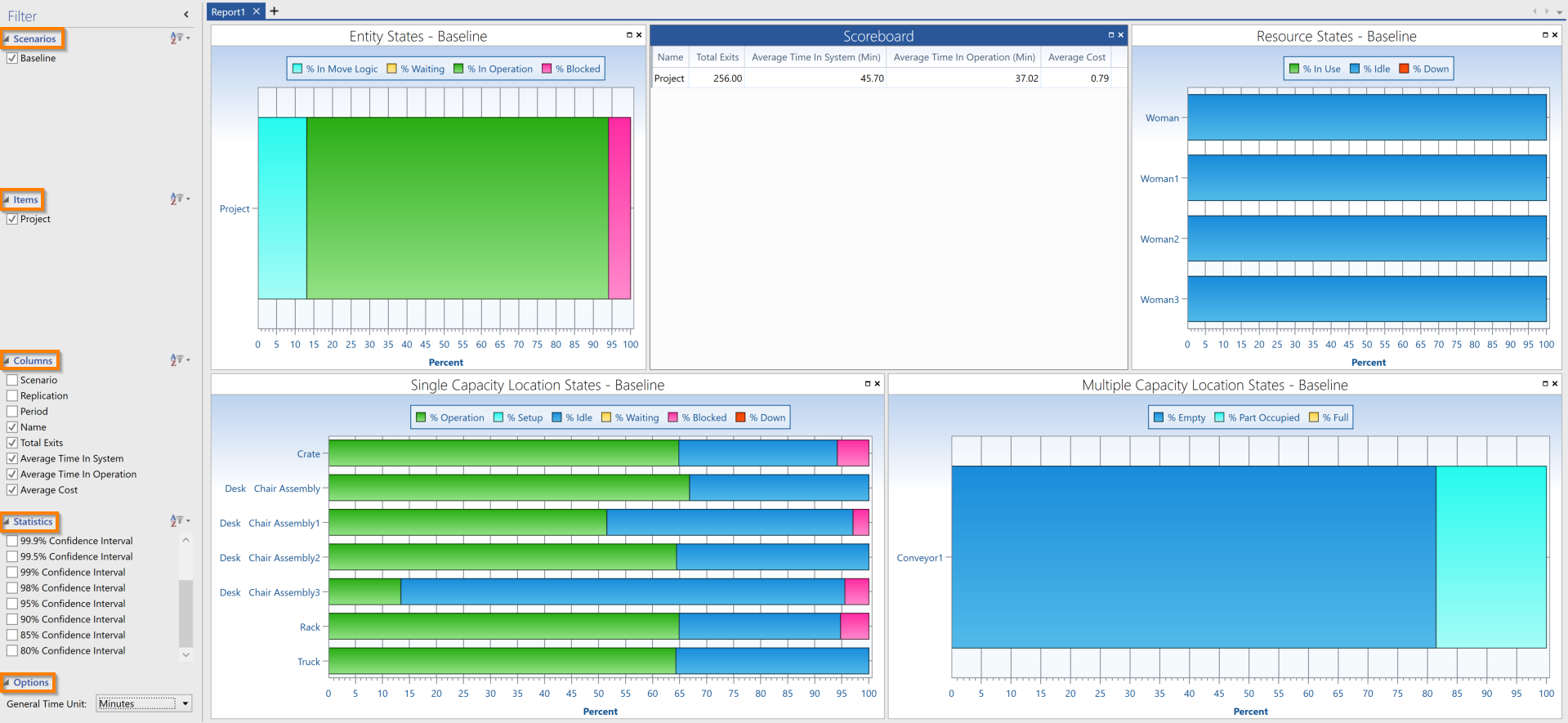 Output Viewer Filter Sections