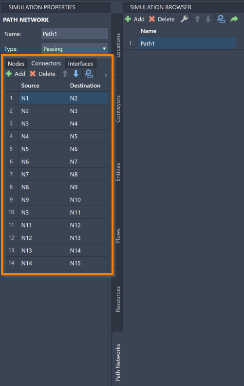 Path Network Connectors Menu