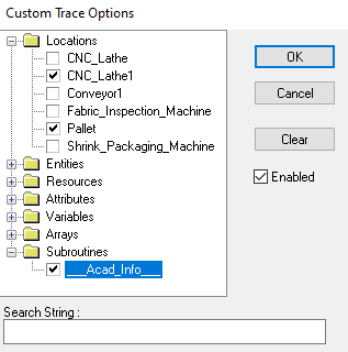 Simulation Trace Filter Dialog